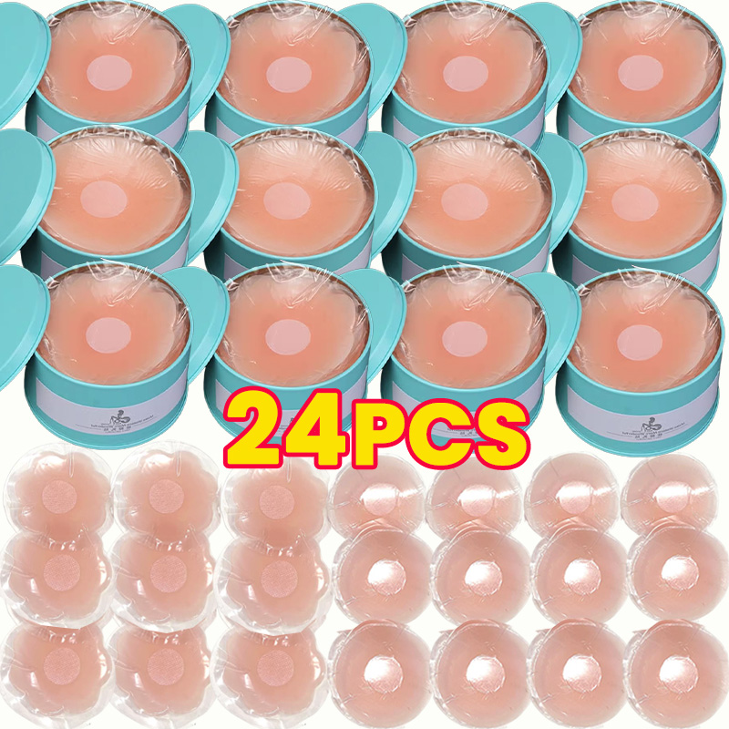 Nipple Cover Pasties - 2026年女性用再利用可能バストペタルリフト見えないシリコンブラレスパッチパッド乳首カバー見えないペタル自己粘着ブラ