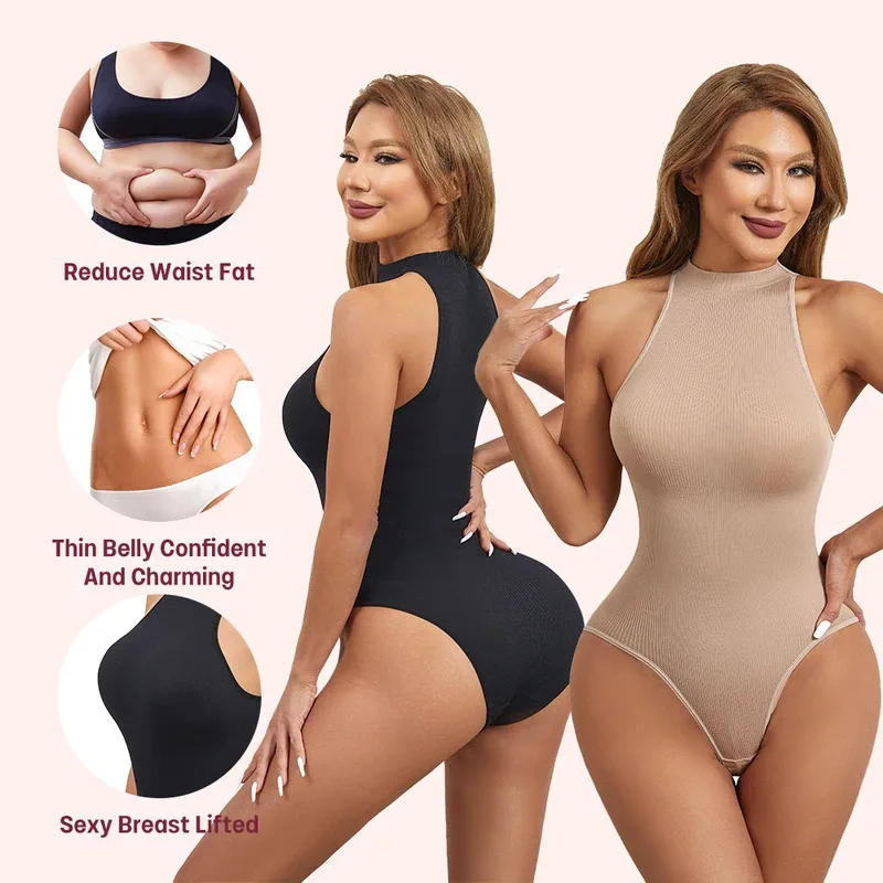 ハイストレッチボディスーツ セクシー ノースリーブ クルーネ - Shapewear Bodysuit Firm のレビューと価格